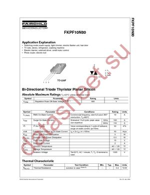 FKPF10N80 datasheet  